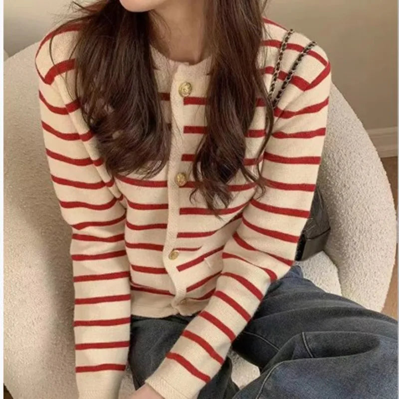 Sheryl | Timeless Striped Cardigan with Button Closure
