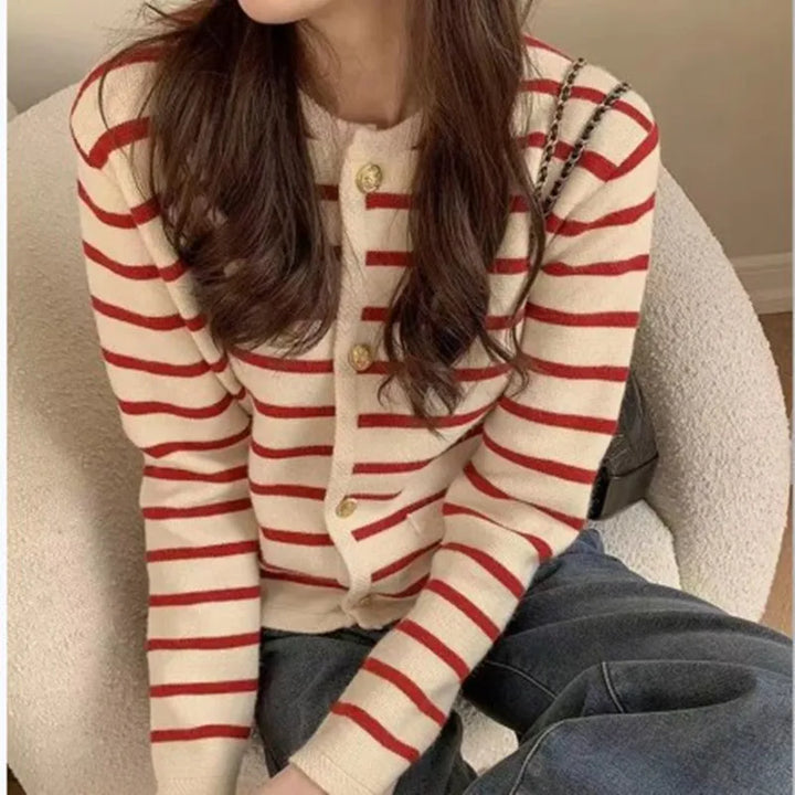 Sheryl | Timeless Striped Cardigan with Button Closure