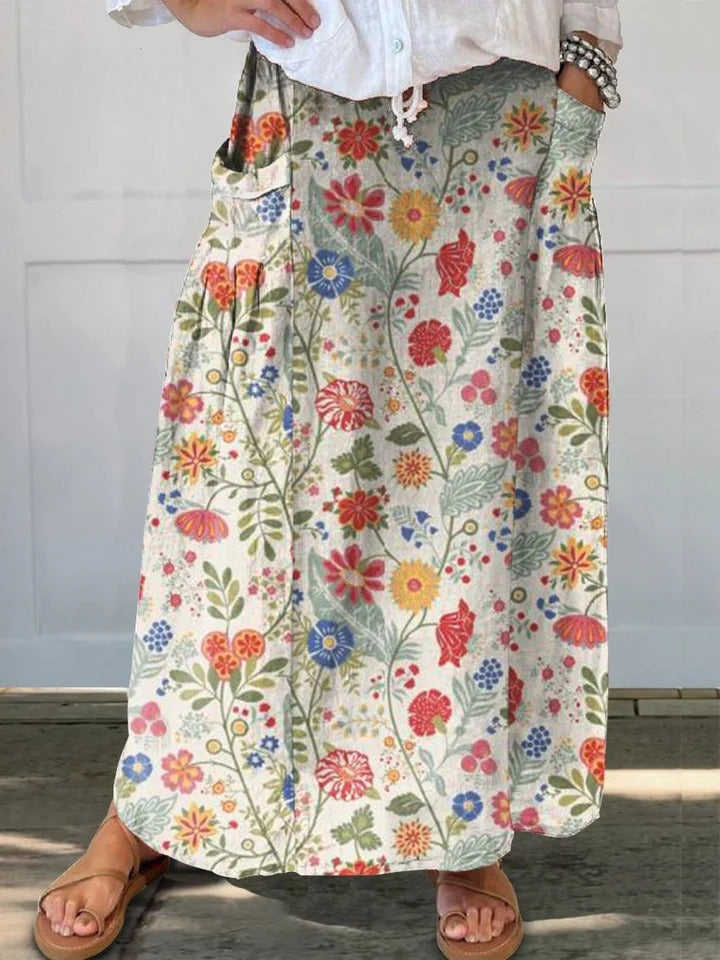 Uvella - Pastoral Floral Cotton Linen Shirt