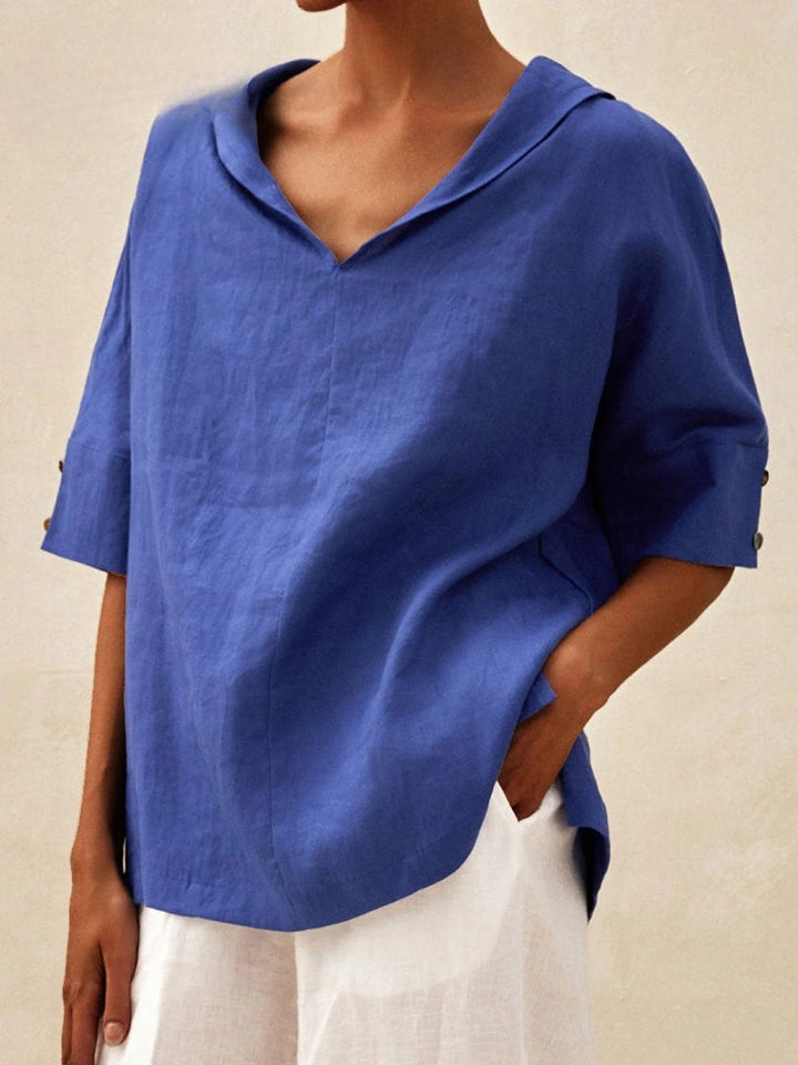 Briarrose - Casual Women's Linen V-Neck Shirt