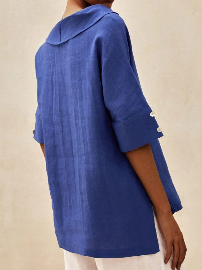 Briarrose - Casual Women's Linen V-Neck Shirt